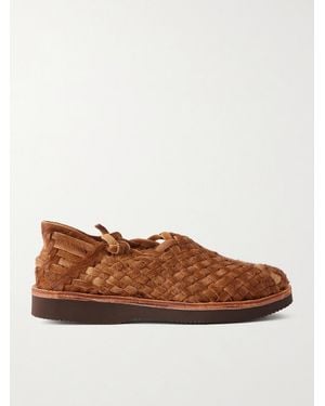 Yuketen Woven Calf Hair Huarache Sandals - Brown