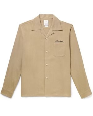 Visvim Keesey Convertible-Collar Logo-Embroidered Woven Shirt - Natural