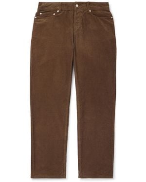 Officine Generale James Slim-Fit Straight-Leg Cotton-Corduroy Pants - Brown