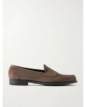 Edward Green Pimlico Suede Penny Loafers - Brown
