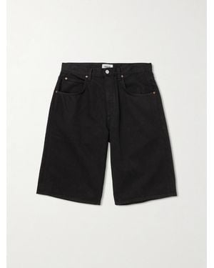 Agolde Fusion Straight-Leg Denim Shorts - Black