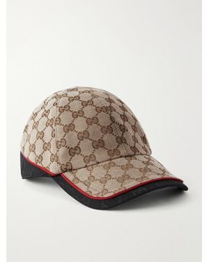 Gucci Monogrammed Twill Cap - Brown