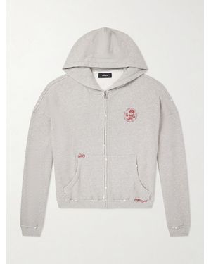 NAHMIAS Youth Enrichment Logo-Print Cotton-Jersey Zip-Up Hoodie - White