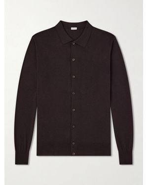 Caruso Silk And Cotton-Blend Cardigan - Black