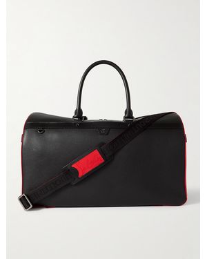 Christian Louboutin Ruisbuddy Spiked Rubber-Trimmed Full-Grain Leather Holdall - Black