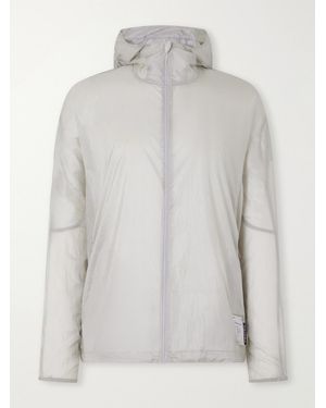 Satisfy Logo-Appliquéd Rippy Ripstop-Panelled Pertex Diamond Fuse Hooded Jacket - White