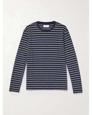 MR P. Striped Cotton-jersey T-shirt - Blue