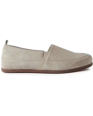 Mulo Suede Loafers - White
