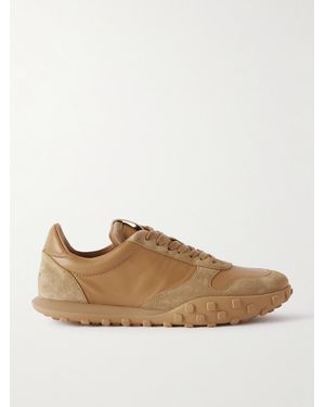 Jil Sander Moon Suede-Trimmed Leather Trainers - Brown
