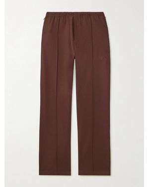 Needles W.U. Flared Logo-Embroidered Twill Trousers - Brown