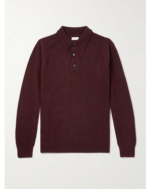 Sunspel Wool Polo Shirt - Red