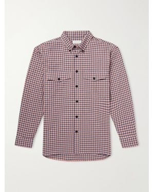 Dries Van Noten Checked Cotton-Blend Flannel Shirt - Purple