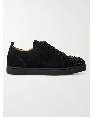 Christian Louboutin Louis Junior Studded Suede Sneakers - Schwarz