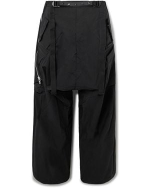 ACRONYM P30Al-E Wide-Leg Belted Layered Encapsulated Nylon Cargo Pants - Black