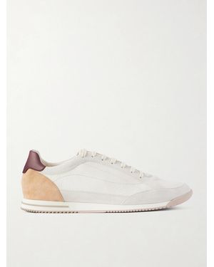 Brunello Cucinelli Suede And Leather Trainers - Natural