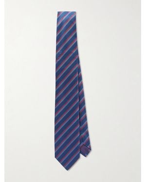 Charvet 8.5Cm Striped Silk-Jacquard Tie - Blue