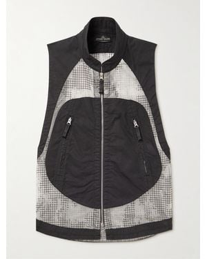 Stone Island Shadow Project Ripstop-Panelled Cotton-Blend Twill Gilet - Black