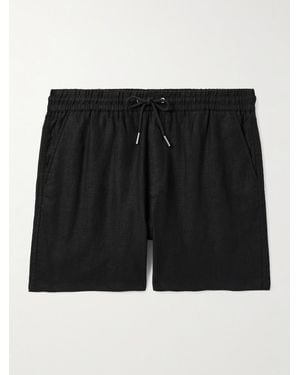 NN07 Gregor 1454 Straight-leg Linen Drawstring Shorts - Black