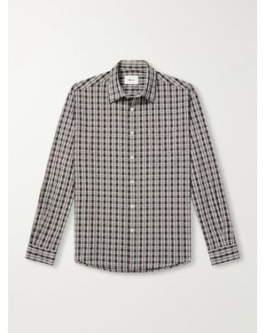 NN07 Deon 50007 Checked Mouliné Woven Organic Cotton Shirt - Brown