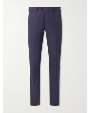 Lardini Slim-fit Straight-leg Virgin Wool-blend Trousers - Blue