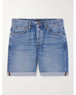 Nudie Jeans Josh Straight-Leg Denim Shorts - Blue
