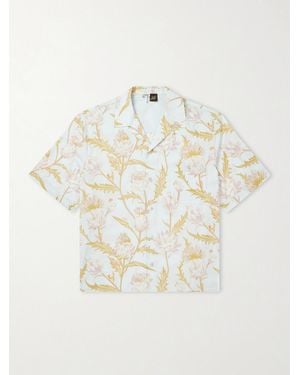 Loewe Paula's Ibiza Anagram-Embroidered Camp-Collar Printed Cotton Shirt - White