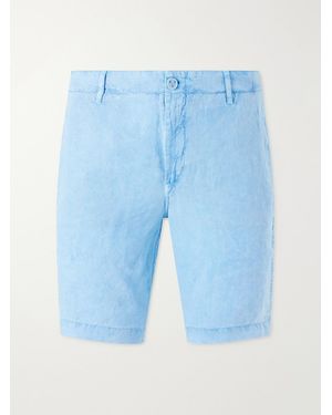 Vilebrequin Straight-Leg Garment-Dyed Linen Shorts - Blue