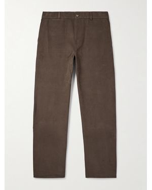 De Bonne Facture Balloon schmal zulaufende Hose aus Baumwoll-Twill - Braun