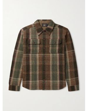 RRL Matlock Checked Wool And Cashmere-blend Shirt - Green