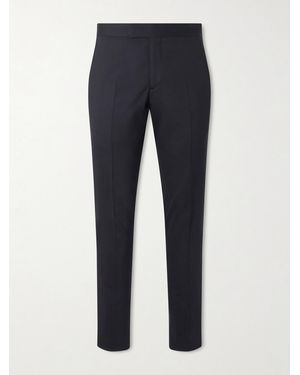 Lardini Slim-fit Wool-blend Tuxedo Trousers - Blue