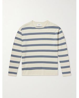 NN07 Sailor Crew 60019 Striped Organic Cotton-jersey Jumper - Blue