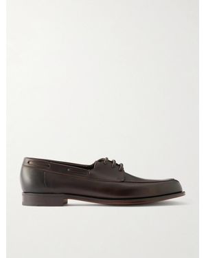 Edward Green Saltash Leather Boat Shoes - White