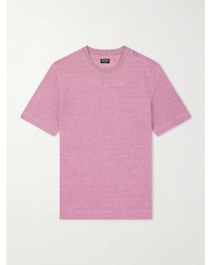 ZEGNA Knitted Linen T-Shirt - Pink