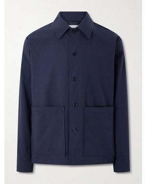 NN07 Blaze 10038 Ribbed Woven Overshirt - Blue