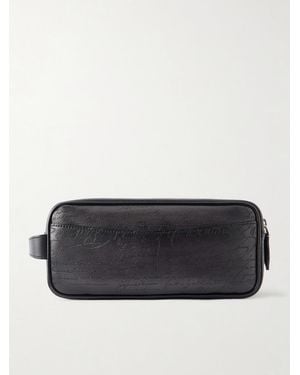 Berluti Formula 1003 Scritto Venezia Leather Wash Bag - Black