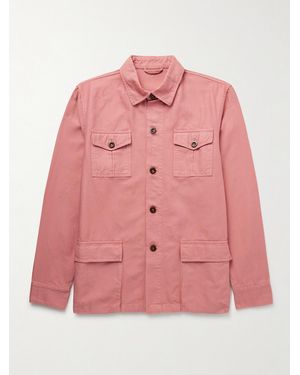 Sid Mashburn Pigment-Dyed Cotton-Canvas Overshirt - Pink
