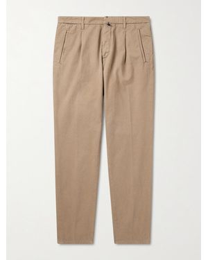 Slowear Incotex Division Straight-Leg Pleated Cotton And Cashmere-Blend Twill Trousers - Natural
