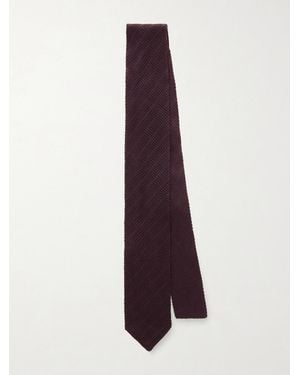 Brunello Cucinelli 8Cm Knitted Silk Tie - Purple