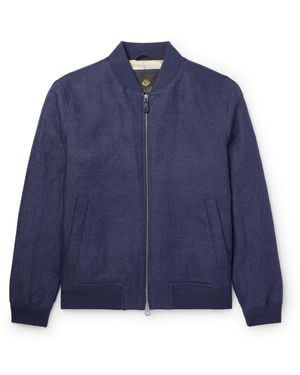 Loro Piana Linen Bomber Jacket - Blue