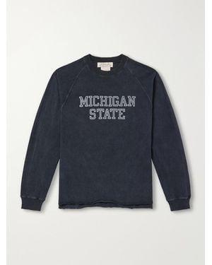 Remi Relief Michigan State Printed Cotton-Jersey T-Shirt - Blue