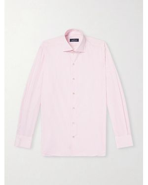 J. Mueser Striped Cotton-poplin Shirt - Pink