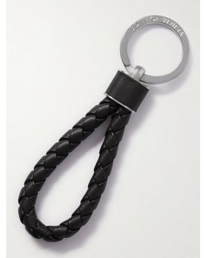 Bottega Veneta Tone And Braided Leather Key Fob - Black