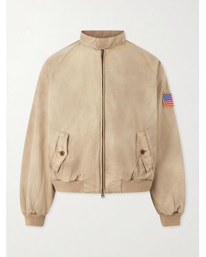 CHERRY LA Logo-Embroidered Cotton-Twill Bomber Jacket - Natural