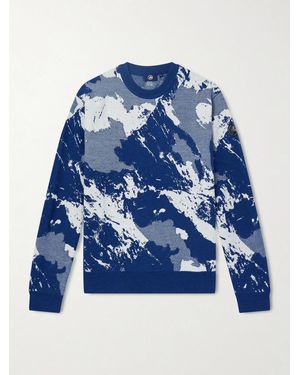 Fusalp Mountain Logo-Appliquéd Merino Wool-Jacquard Jumper - Blue