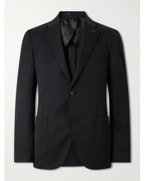Lardini Wool-gabardine Suit Jacket - Black