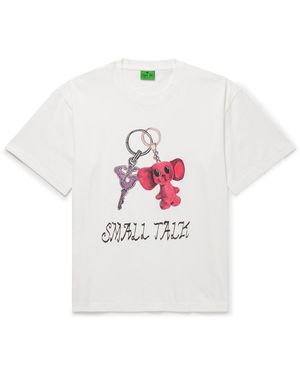 Small Talk Logo-print Cotton-blend Jersey T-shirt - White