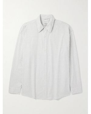 mfpen Network Oversized Checked Organic Cotton Shirt - White
