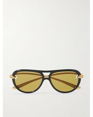 Bottega Veneta Aviator-style Acetate Sunglasses - Black