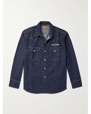 Human Made Embroidered Denim Shirt - Blu