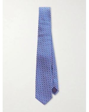 Charvet 8.5Cm Silk-Jacquard Tie - Blue